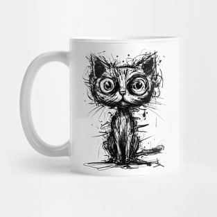 Minimalist Abstract Cat Mug